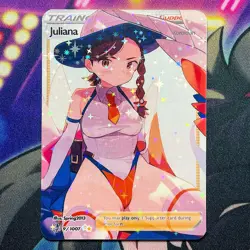 Juliana Full Art Pokemon Goddess Story Custom Trading Card Anime Waifu Holofoil - Image 1