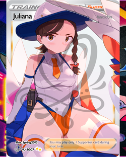 Juliana Full Art Pokemon Goddess Story Custom Trading Card Anime Waifu Holofoil - Image 2