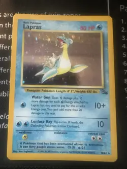 1st Edition Lapras 10/62 Fossil Set Holo Rare Vintage 1999 Pokemon Card LP/MP - Image 1