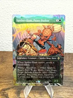 MTG Spider-Ham, Peter Porker (0201) *Foil* Borderless Spider-Man SPM NM/MT - Image 1
