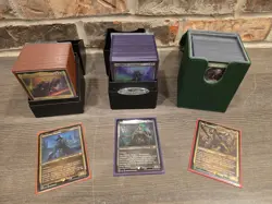 3 MTG Warhammer 40K Commander Decks Forces The Imperium Necron Tyranid Sleeved - Image 1