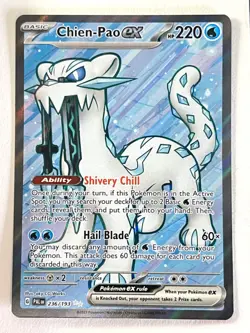 Chien-Pao ex 236/193 Ultra Rare Paldea Evolved Pokemon - Pack Fresh Near Mint NM - Image 1