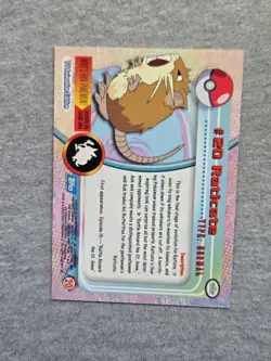 Raticate #20 1999 Topps Pokemon TV Animation Edition Series 1 Blue Logo - Image 2