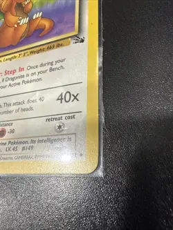 1999 Pokemon Dragonite 19/62 Fossil Unlimited Non-Holo Rare Near Mint NM - Image 3