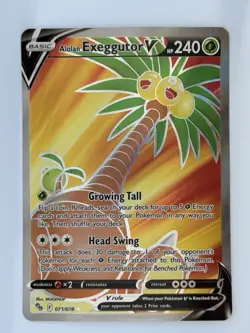 Pokemon TCG Alolan Exeggutor v Full Art Holo Ultra Rare NM Pokemon Go 071/078 - Image 1