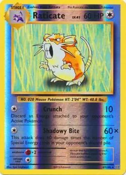 Pokemon - Raticate - 67/108 - Rare - Reverse Holo - XY - Evolutions - NM - Image 1