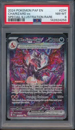 2024 Pokemon SV Paldean Fates 234 Charizard ex Special Illustration Rare PSA 8 - Image 1