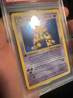 1999 Pokemon Alakazam Base Set 1st Edition Shadowless Holo #11/102 PSA 9 Mint - Image 3