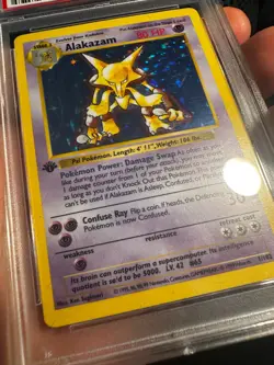 1999 Pokemon Alakazam Base Set 1st Edition Shadowless Holo #11/102 PSA 9 Mint - Image 5