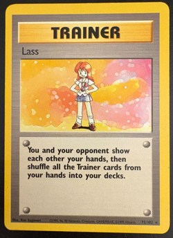 Pokemon TCG Lass Base Set 75/102 Regular Rare LP/MP - Image 1