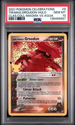 Pokemon Team Magma's Groudon Holo #9 PSA 10 Gem Mint Classic Collection 2021 - Image 1
