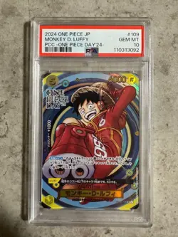 Monkey D. Luffy 2024 Foil PCC One Piece Day 24 Promo OP07-109 SR Japanese PSA 10 - Image 1
