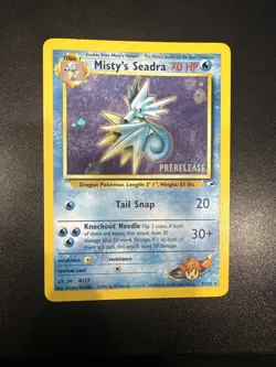 Prerelease Misty's Seadra 9/132 Gym Heroes Holo Rare Vintage Pokemon Card - NM - Image 1