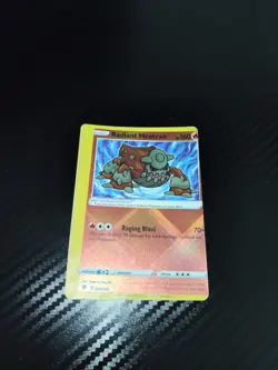 Pokemon Radiant Heatran 027/189 SWSH Astral Radiance Holo Card MISCUT ERROR - Image 1
