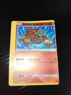Pokemon Radiant Heatran 027/189 SWSH Astral Radiance Holo Card MISCUT ERROR - Image 4
