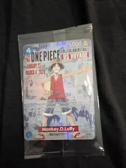 One Piece Monkey.D.Luffy US College Basketball Promo Card *SEALED*🔥🏀 - Image 1