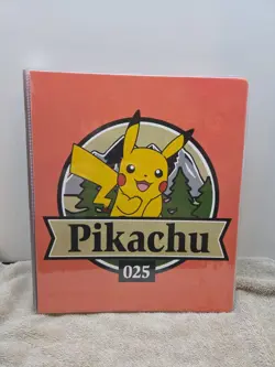 Pokemon Pikachu Trading Cards 3-Ring Licensed Vinyl Binder, 1.5” + Notebook - Image 1