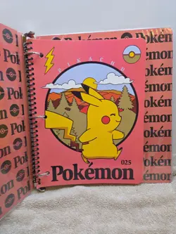 Pokemon Pikachu Trading Cards 3-Ring Licensed Vinyl Binder, 1.5” + Notebook - Image 2