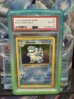 BLASTOISE POKEMON CARD TCG 1999 BASE SET HOLO 2/102 PSA 6 - Image 1