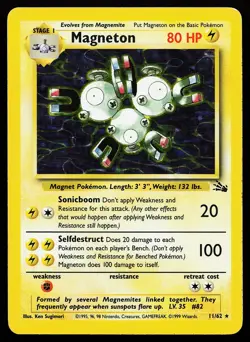 Magneton 11/62 Holo Rare Fossil Pokemon Card - Image 1