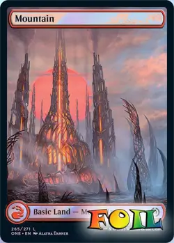 Mountain (265) - Full Art 265 MTG Phyrexia: All Will Be One Land NP Foil - Image 1