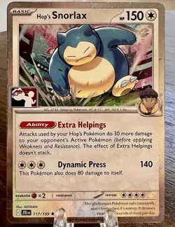 Hop's Snorlax Play! Stamped COSMO Holo Pokemon Prize Pack Series 8 Promo Card NM - Image 1