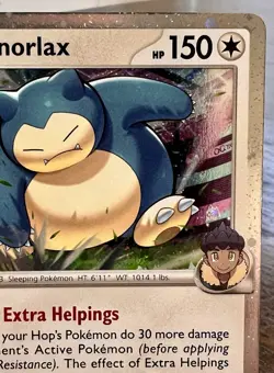 Hop's Snorlax Play! Stamped COSMO Holo Pokemon Prize Pack Series 8 Promo Card NM - Image 3