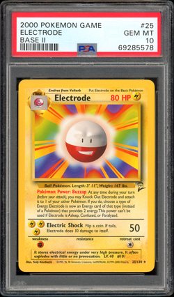 2000 POKEMON BASE SET 2 25 ELECTRODE PSA GEM MINT 10 - Image 1