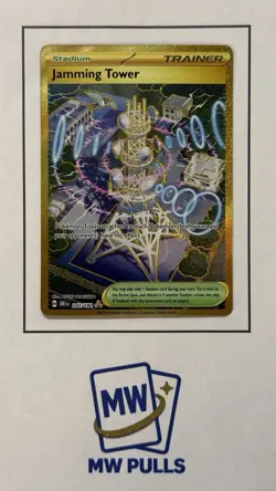Pokemon Jamming Tower 243/182 Sv10: Destined Rivals Hyper Rare Full Art Holo TCG - Image 1