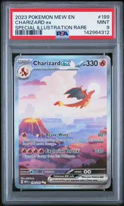 2023 POKEMON MEW EN-151 SPECIAL ILLUSTRATION RARE #199 CHARIZARD EX PSA 9 - Image 1
