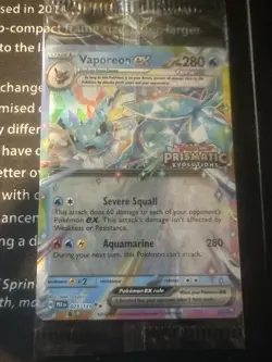 Pokemon TCG Vaporeon EX 023/131 Holo Prismatic Evolutions Stamped Promo Sealed - Image 1