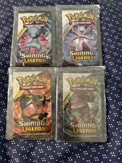 Pokemon 4x Shining Legends Booster Pack Complete Art Set Sealed - Image 1