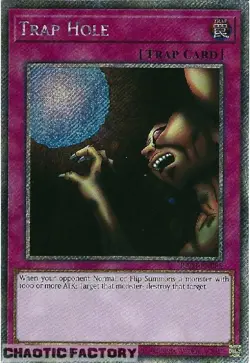 YUGIOH RA03-EN085 Trap Hole Platinum Secret Rare 1st Edition NM - Image 1