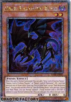 YUGIOH RA03-EN027 Dark Beckoning Beast Quarter Century Secret Rare 1st Edition N - Image 1