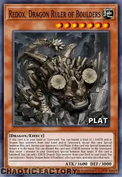 YUGIOH RA03-EN008 Redox, Dragon Ruler of Boulders Platinum Secret Rare 1st Editi - Image 1