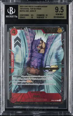 2023 ONE PIECE CHAMPIONSHIPA REGIONAL TOP 64 PRIZE #OP02008 JOZU BGS 9.5 - Image 1
