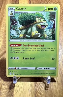 Grotle 007/172 Non Holo Uncommon Brilliant Stars Pokemon Card NM - Image 1