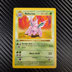 Pokemon Card - Nidorino Base Set (Shadowless) 37/102 Uncommon 1st Edition - Image 1