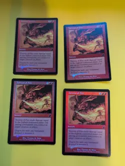 Torrent of Fire playset sorcery MTG FOIL Shooting Star. Scourge 2003 4 Card. - Image 1