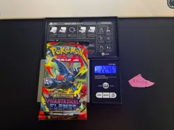 22.46g VERY HEAVY Phantasmal Flames Pokemon Sealed Booster Pack New SIR/HRU - Image 1