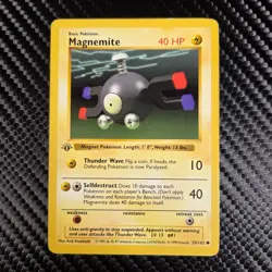 Pokemon Magnemite Base Set Shadowless Grey Stamp 53/102 Common 1st Edition - Image 1