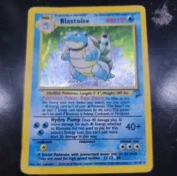 Pokemon TCG Blastoise Base Set 2 2/130 Holo Unlimited Holo Rare LP read disc - Image 1