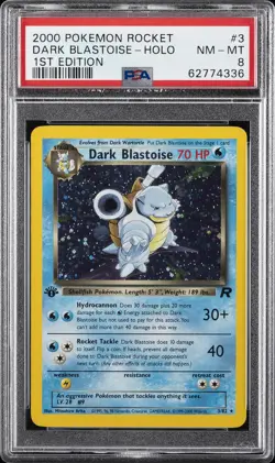 2000 POKEMON ROCKET 1ST ED #3 DARK BLASTOISE-HOLO PSA 8 - Image 1