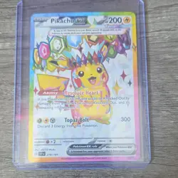 Pokemon Pikachu Ex 219/191 Sv08: Surging Sparks Ultra Rare Full Art Holo - Image 1