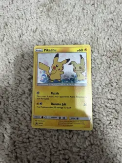 Pokemon 2019 Sun and Moon Black Star Holo Promo SM162 Pikachu Mimikyu - Image 1
