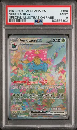 2023 POKEMON MEW EN-151 SPECIAL ILLUSTRATION RARE #198 VENUSAUR EX PSA 9 - Image 1
