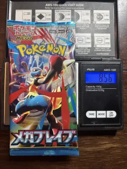 Heavy 8.56g Pokemon Sealed Mega Brave Japanese Booster Pack - Image 1
