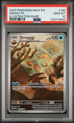 2023 POKEMON MEW EN-151 ILLUSTRATION RARE #180 OMANYTE PSA 10 - Image 1