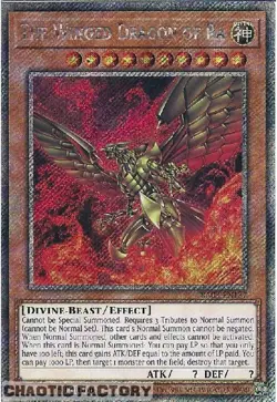 YUGIOH RA03-EN137 The Winged Dragon Of Ra Platinum Secret Rare 1st Edition NM - Image 1