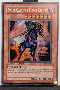Yu-Gi-Oh! Swift Gaia The Fierce Knight Secret Rare CT1-EN004 Collectors Tin LP - Image 1